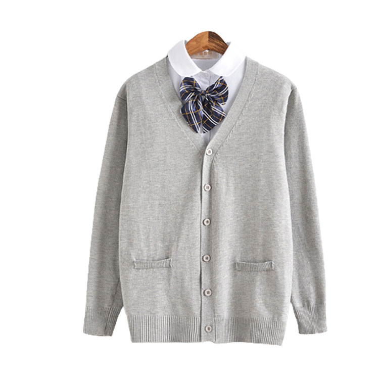 スクールカーディガン スクールセーター 女子 秋冬 綿 送料無料 無地 16色 制服 長袖 カーディガン 女子 スクール カーディガン 大きいサイズ 高校生 学生服 高校 中学 通学 学校 ニット 女子 制服 女の子 学生 グレー