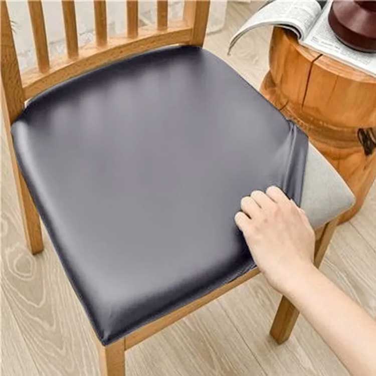 かけるだけ チェアーカバー フィット 合皮 レザー風 いす ストレッチ PUレザー 撥水タイプ 北欧風 伸びる 無地 イスカバー 座面カバー 座椅子カバー 椅子カバー オフィスチェア 傷防止 汚れ防止 防塵 2枚セット ダイニングチェアカバー