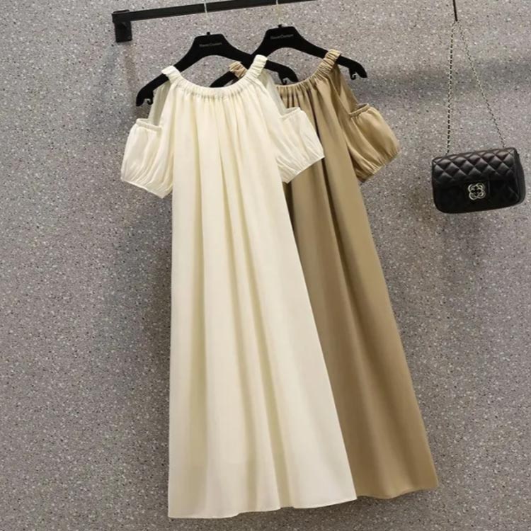 シフォン 春 肩開き 夏 マキシワンピース 肩出し 大人 夏ワンピー レディース ワン...