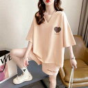 パンツ 半ズボン Tシャツ ハーフパンツ 半袖 おしゃれ ルームウェア セットアップ セットアップ レディース 部屋着 夏 ジャージ スウェット tシャツ 半袖...
