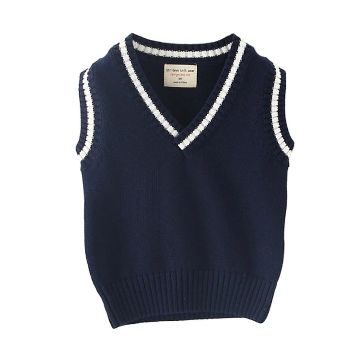 ネットショップハスキーのスクールベスト 子供服 ジュニア キッズ服 フォーマル ニットベスト 男の子 女の子 ノースリーブ Vネック お受験 小学生 通園 通学 制服 入園準備 卒業式 イベント お洒落 送料無料｜アングル3