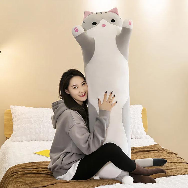 抱き枕 ぬいぐるみ 大きい 動物 ネコ 可愛い 猫 癒し系 アニマル ふわふわ 背当た...