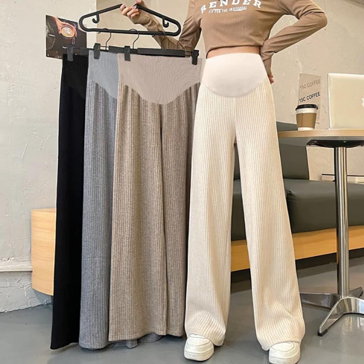 マタニティパンツ ボトムス マタニティウェア ワイドパンツ ロング丈 産前産後 ゆ...