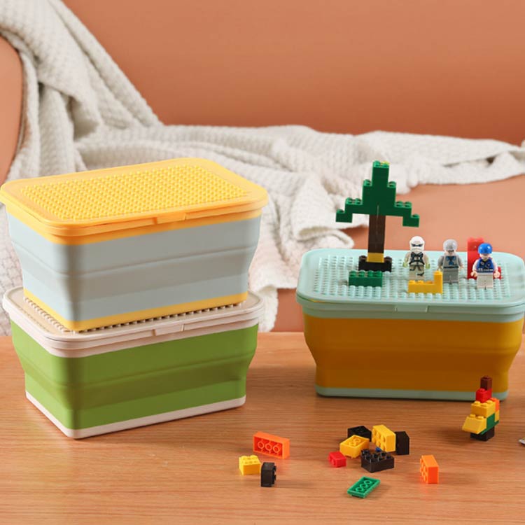 収納 収納ケース 収納ボックス ブロック 展示台 コレクション フタ付き 折り畳み 整理ボックス パーツケース おもちゃ箱 お片付け 小物収納 小物入れ 送料無料 [2]