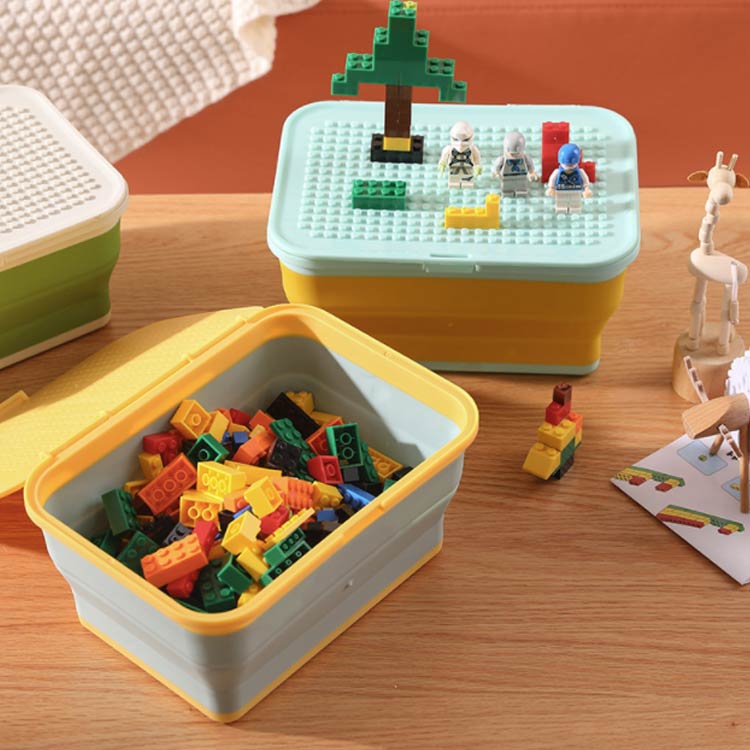 収納 収納ケース 収納ボックス ブロック 展示台 コレクション フタ付き 折り畳み 整理ボックス パーツケース おもちゃ箱 お片付け 小物収納 小物入れ 送料無料 [3]