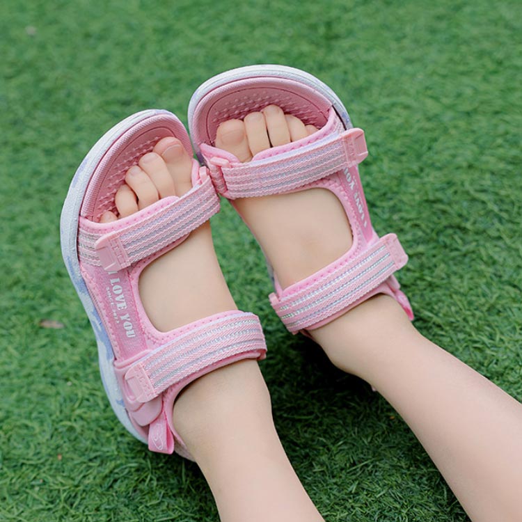 サンダル 女の子 サマーシューズ キッズ 子供用 ジュニア マジックテープ 子供靴 ...