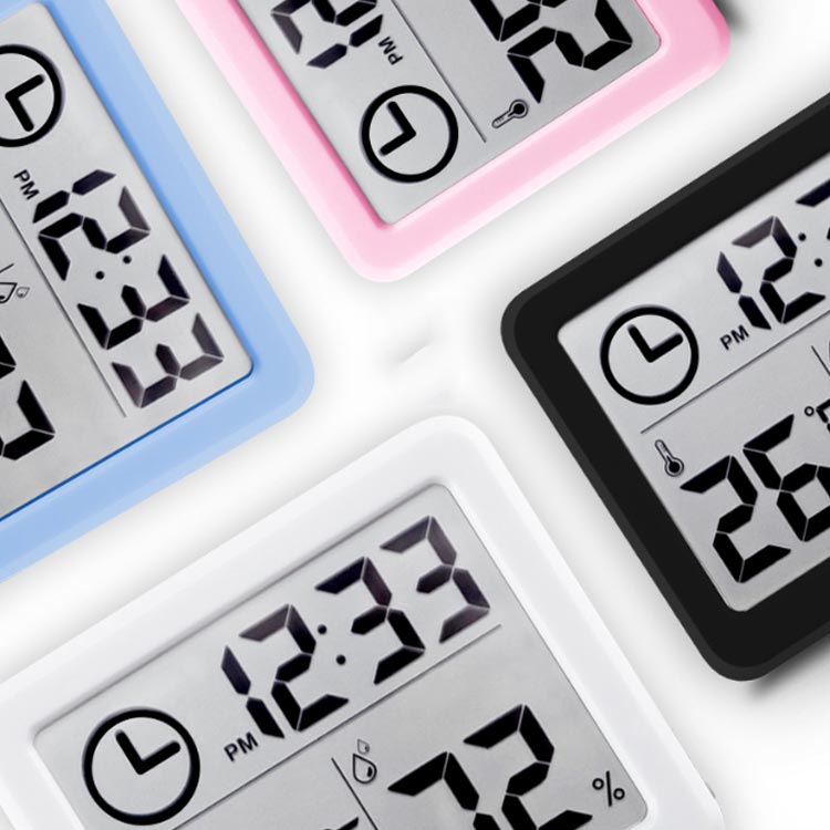 デジタル 温湿度計 デジタル時計 湿度計 温度計 卓上 壁掛け 高精度 熱中症 ベビー用品 風邪 カビ 肌ケア おしゃれ 高精度 時計機能 家庭用 送料無料 [3]