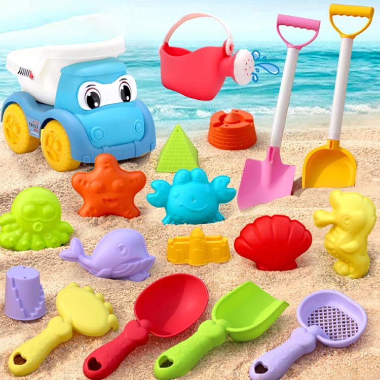 ネットショップハスキーの19点セット 水遊び ベビー 押し型 お砂場遊びセット おもちゃ雪遊び お砂場遊びセット 20点セット 幼児用 キッズ ビーチバケツ キャンプ アウトドア ギフト 出産祝い 砂遊び ビーチおもちゃ 砂場セット 砂遊びおもちゃ｜アングル3