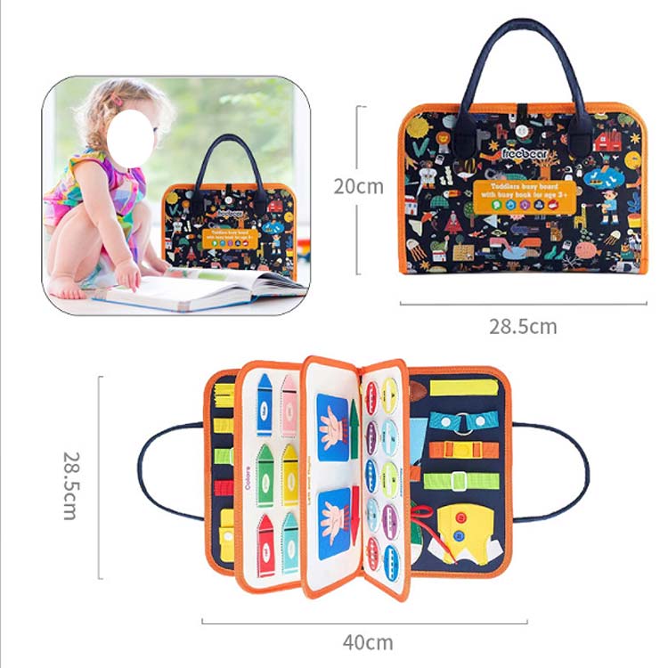 モンテッソーリ 玩具 おもちゃ 知育玩具 教具知育 ビジーボード 幼児用 お着替えの練習 指先訓練 紐通し 靴紐結び ボタン ジッパー 早期開発 五感 子ども プレゼント 贈り物 収納便利 出産祝い 送料無料 3