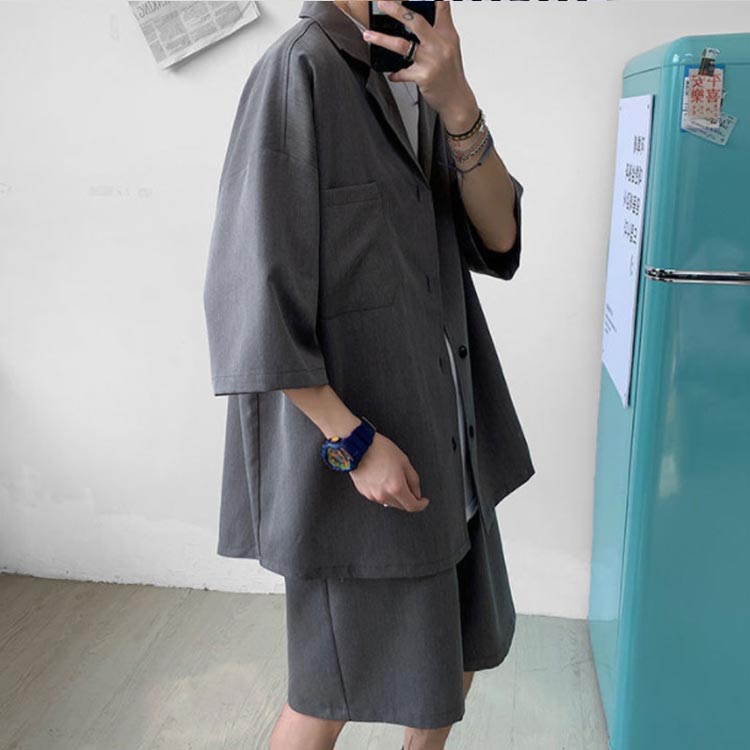 セットアップ メンズ 春夏 カジュアル シャツ ハーフパンツ ショートパンツ カジュアルシャツ　2点セット 上下セット 半袖シャツ 半ズボン リラックス おしゃれ シンプル 無地 韓国ファッション 夏服 M L XL 2XL 3XL