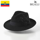 BIGALLI 中折れハット フェルトハット 帽子 メンズ 秋 冬 紳士帽 メンズハット ビガリ ブランド エクアドル製 COSMOS(コスモス) ブラック