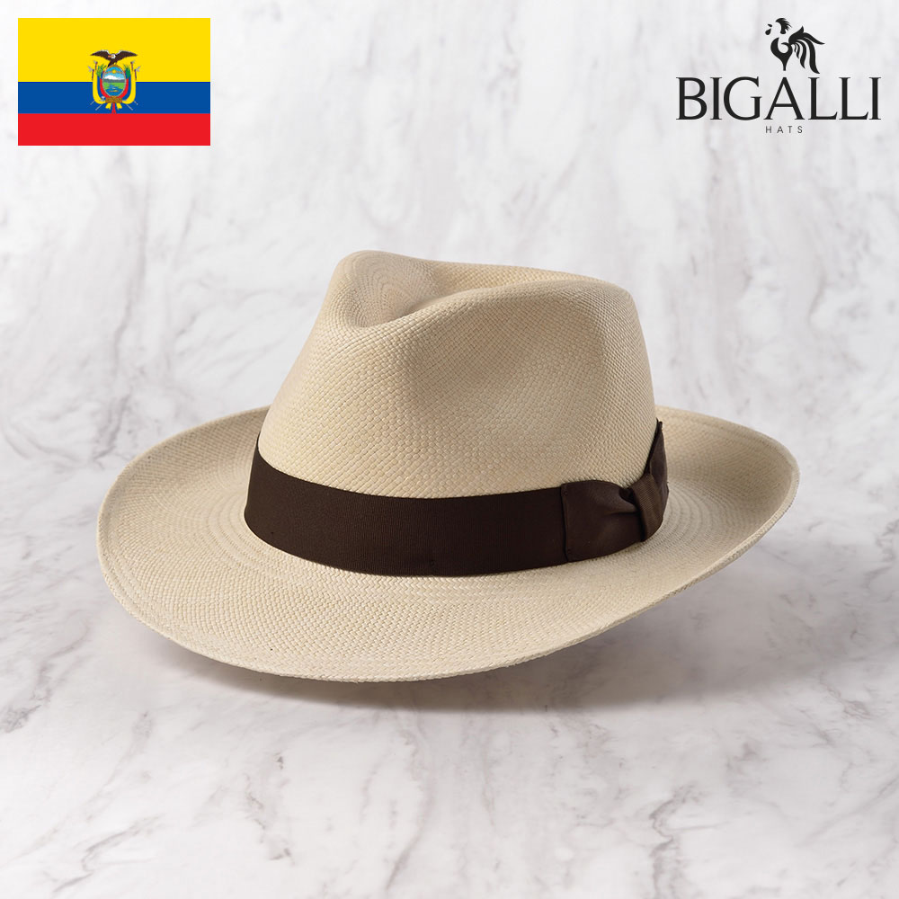 BIGALLI パナマ帽 パナマハット 中折れハット メンズ レディース 帽子 父の日 本パナマ 春 夏 大きいサイズ ブランド エクアドル製 おしゃれ カジュアル フォーマル 紳士帽 リゾート ファッション小物 ビガリ PRAGA（プラガ）ナチュラル