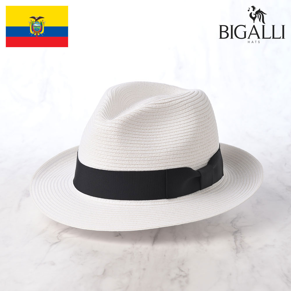 乐天商城 - 【スーパーSALE】 BIGALLI 中折れハット ブレードハット 麦わら帽子 ストローハット 春 夏 メンズ 大きいサイズ エクアドル 紳士帽 カジュアル おしゃれ シンプル リゾート エクアドルブランド ビガリ CUBA BRAID(キューバ ブレード) ホワイト 父の日ギフト 2026