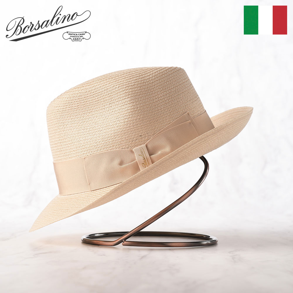 Borsalino ボルサリーノ 中折れハット ストローハット ブレードハット メンズ 父の日 春 夏 ブランド イタリア製 フォーマル カジュアル ビジネス おしゃれ シンプル 高級 紳士帽 ギフト プレゼント 送料無料 Hemp Braid（ヘンプブレード） 141078 ナチュラル 父の日ギフト