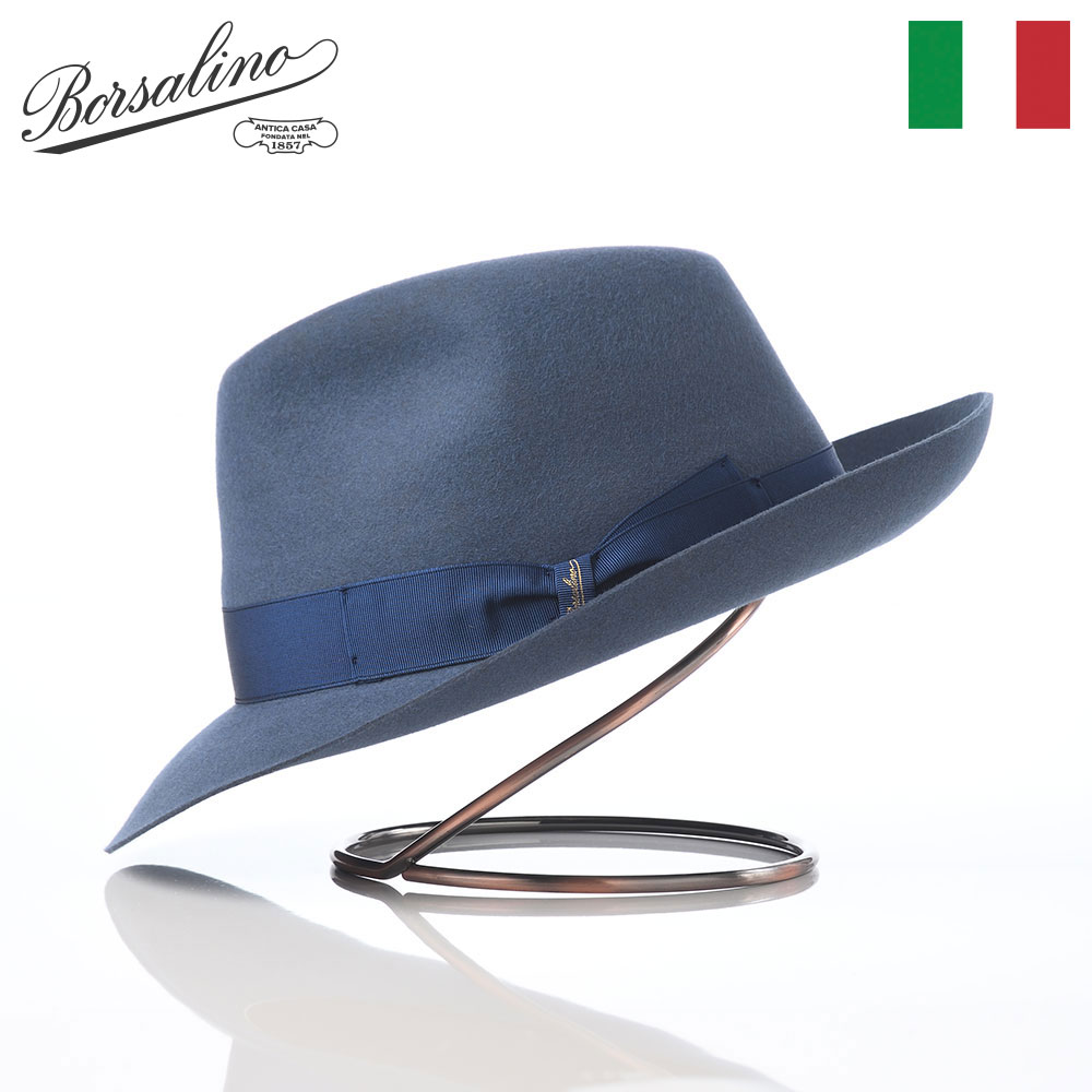樂天商城 - Borsalino ボルサリーノ 中折れハット フェルト帽 秋 冬 メンズ 中折れ帽 フェドラ 紳士帽 大きいサイズ フォーマル おしゃれ 高級 ブランド イタリア ファッション小物 Alessandria rasato(アレッサンドリア ラザート) 390054 ブルー 父の日ギフト 2026
