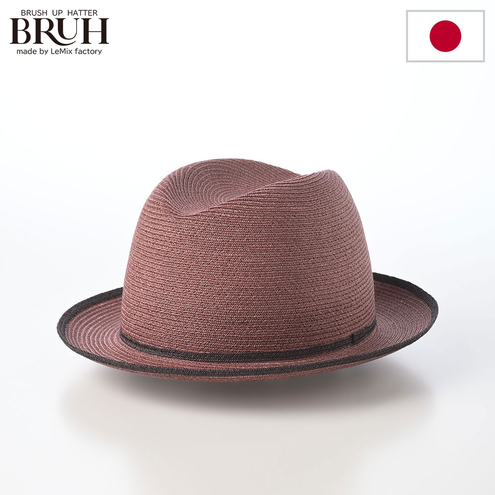 ブレードハット メンズ レディース 日本製 春 夏 リネン 帽子 リゾート カジュアル ブラッシュアップハッター ブラー Linen Braid Center Crease Hat 325203 ピンク 熱中症 暑さ UV 紫外線対策 旅行 アウトドア ギフト プレゼント