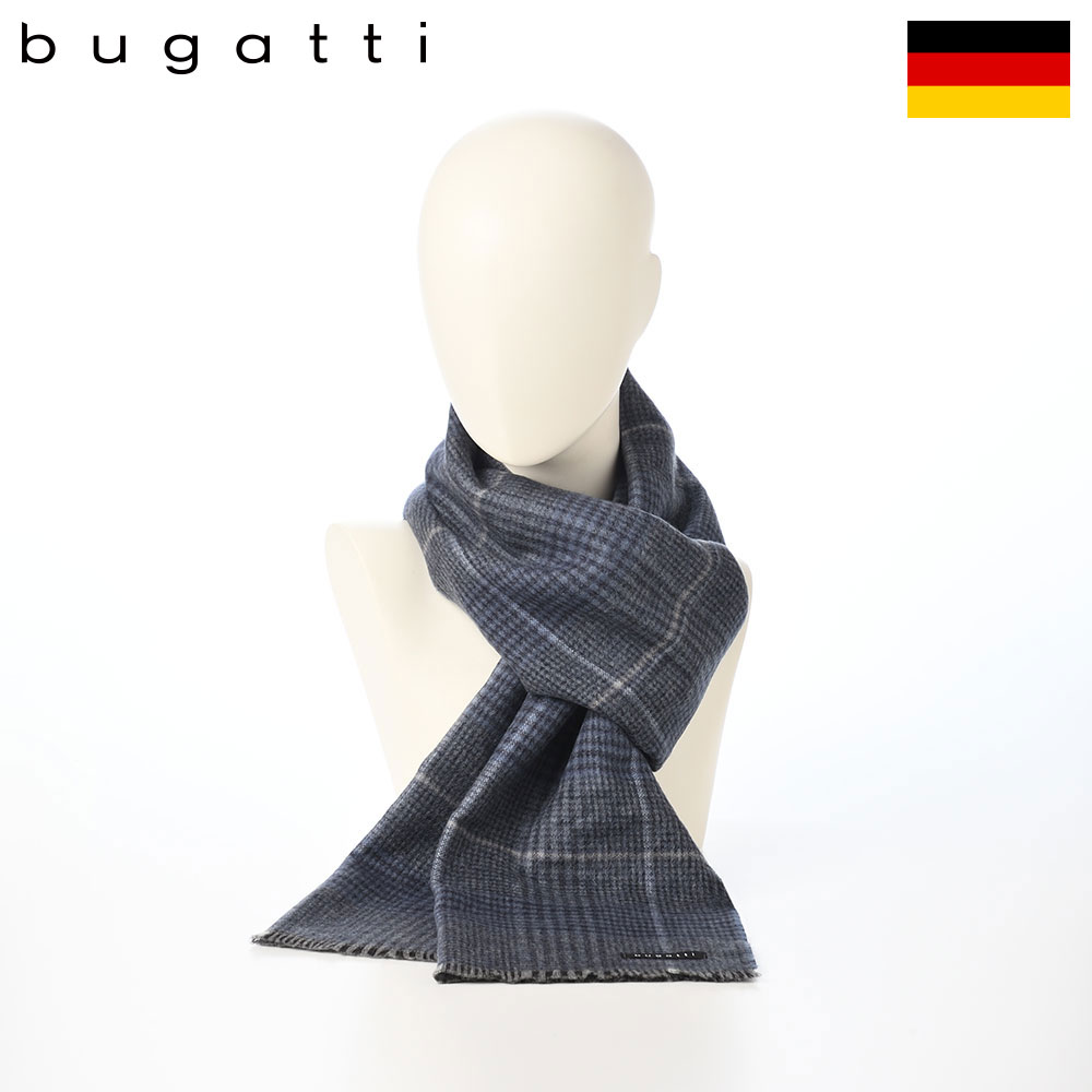 Cashmere - bugatti スカーフ マフラー 秋 冬 メンズ レディース 防寒 暖かい ドイツブランド おしゃれ ファッション小物 ブガッティ Doubleface Scarf（ダブルフェイススカーフ） 630338 ネイビー