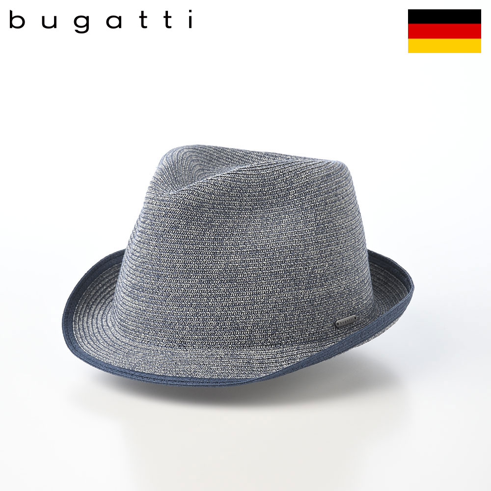 Rakuten - bugatti 帽子 中折れハット ブレードハット 春 夏 メンズ レディース ユニセックス ギフト カジュアル おしゃれ ドイツブランド ファッション小物 ブガッティ Light Braid Trilby（ライトブレード トリルビー） 629023 ネイビー 父の日ギフト