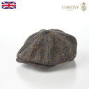 CHRISTYS 039 LONDON キャスケット帽 帽子 ハンチング帽 キャップ CAP メンズ レディース 秋 冬 カジュアル おしゃれ 普段使い ファッション小物 ブランド クリスティーズロンドン HARRIS TWEED BAKER BOY（ハリスツイード ベイカーボーイ） ブラウン