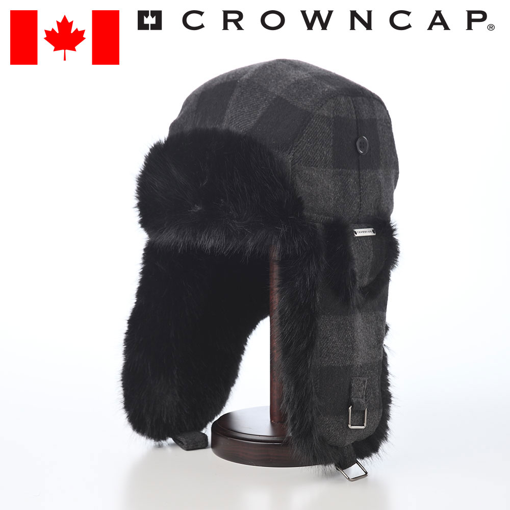 CROWNCAP 飛行帽 フライトキャップ 防寒帽 帽子 メンズ 秋 冬 大きいサイズ 紳士帽 カジュアル アウトドア バイク 暖かい ワイルド カナダブランド...