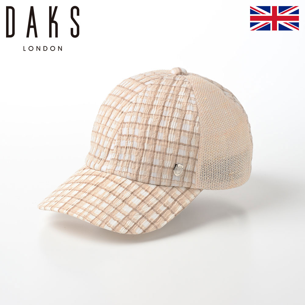 DAKS ダックス キャップ CAP 帽子 メンズ レディース 春 夏 大きいサイズ チェック柄 サイズ調節 ベルト おしゃれ カジュアル 普段使い 大きめ 小さめ プレゼント 日本製 イギリス ブランド Cap Linen Check（キャップ リネンチェック） D1724 ベージュ