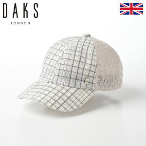 DAKS ダックス キャップ CAP 帽子 メンズ レディース 春 夏 大きいサイズ チェック柄 サイズ調節 ベルト おしゃれ カジュアル 普段使い 大きめ 小さめ プレゼント 日本製 イギリス ブランド Cap Linen Check（キャップ リネンチェック） D1724 グレー