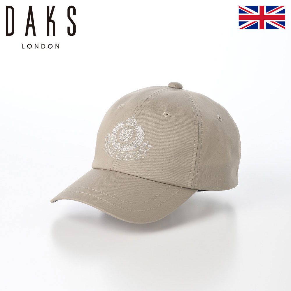 DAKS ダックス キャップ CAP 帽子 メンズ レディース 春 夏 ベースボールキャップ 野球帽 大きいサイズ スポーツ アウトドア 日除け 熱中症 UV対策 ファッション小物 Logo Cap Coat Cloth（ロゴキャップ コートクロス） D1818 ベージュ