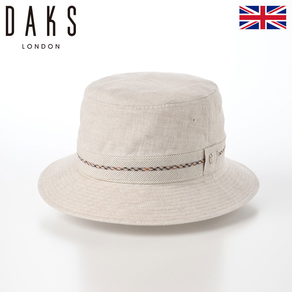 DAKS バケットハット サファリハット 帽子 父の日 メンズ レディース ソフトハット おしゃれ カジュアル 送料無料 イギリス ブランド ダックス Hat Linen Chambray（ハット リネンシャンブレー） D1831 ベージュ