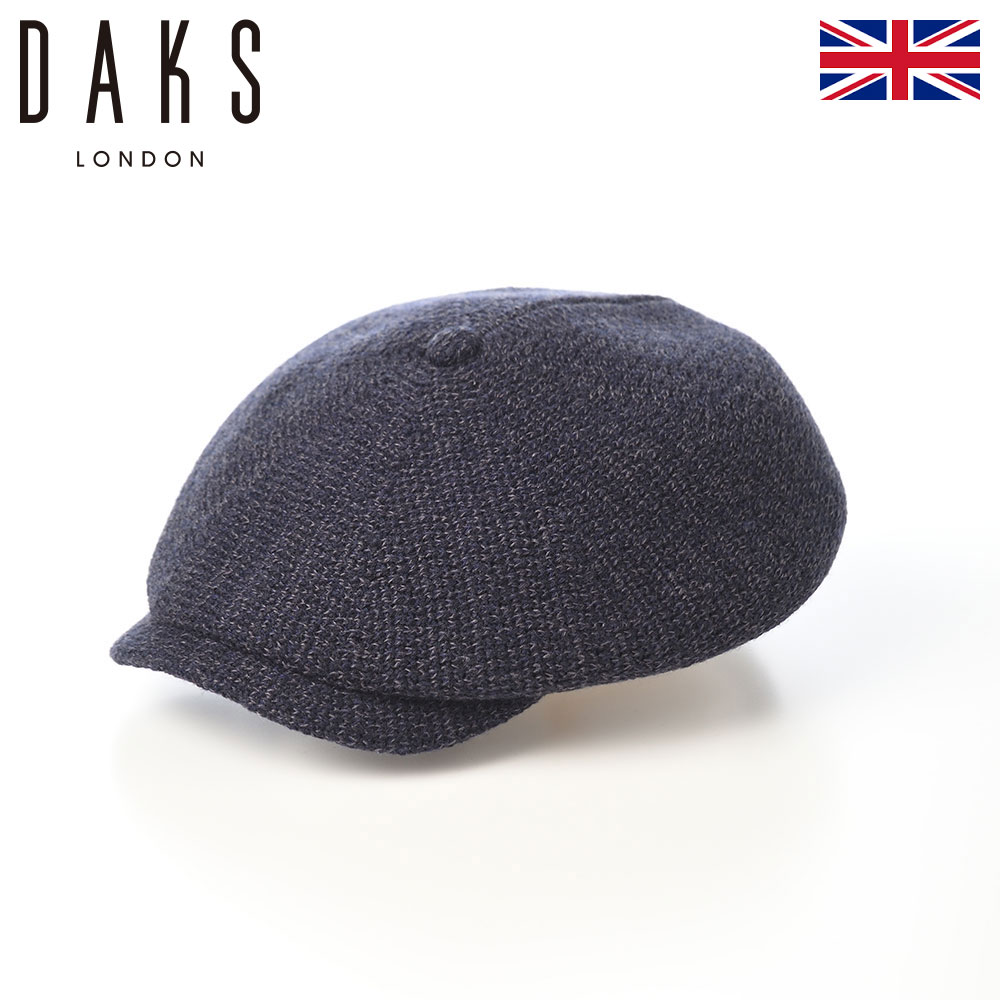 ■別のカラーはこちらチャコールグレー仕様 カラー：ネイビー ブランド：DAKS（ダックス）／イギリス 素材：アクリル43％、ポリエステル43％、毛（ウール）10％、ナイロン4％ つばの広さ：約6cm 重さ：約100g スベリ絞りアジャスター...