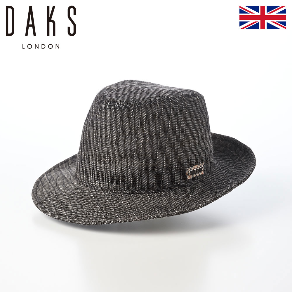 Rakuten - DAKS ダックス 帽子 ソフトハット メンズ レディース 紳士帽 大きいサイズ サイズ調整 uv カジュアル アウトドア ブランド Manish KARAMI Linen minicheck（マニッシュ カラミリネン ミニチェック） D3003 ブラック 父の日ギフト 2026