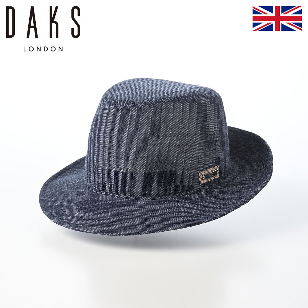 ソフトハット メンズ レディース 日本製 春 夏 大きいサイズ アウトドア リネン カジュアル DAKS ダックス Manish KARAMI Linen minicheck D3003 サイズ調整 uv ネイビー 熱中症 暑さ 紫外線対策 父の日 ギフト プレゼント 2026