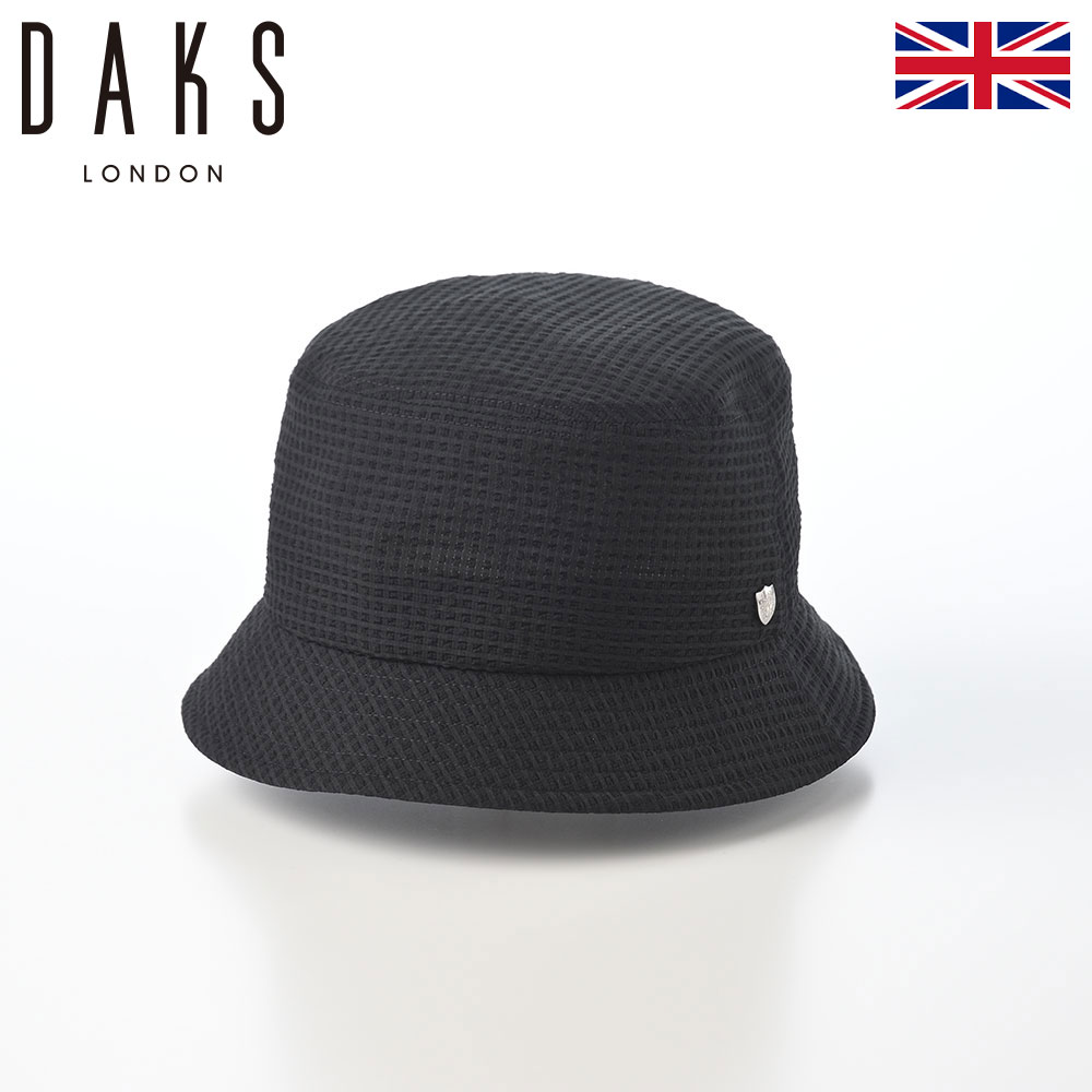 乐天商城 - DAKS ダックス 帽子 バケットハット メンズ レディース 紳士帽 大きいサイズ サイズ調整 uv カジュアル アウトドア ブランド Bucket Hat DotAir Sucker（バケットハット ドットエアー サッカー） D3011 ブラック 父の日ギフト 2026