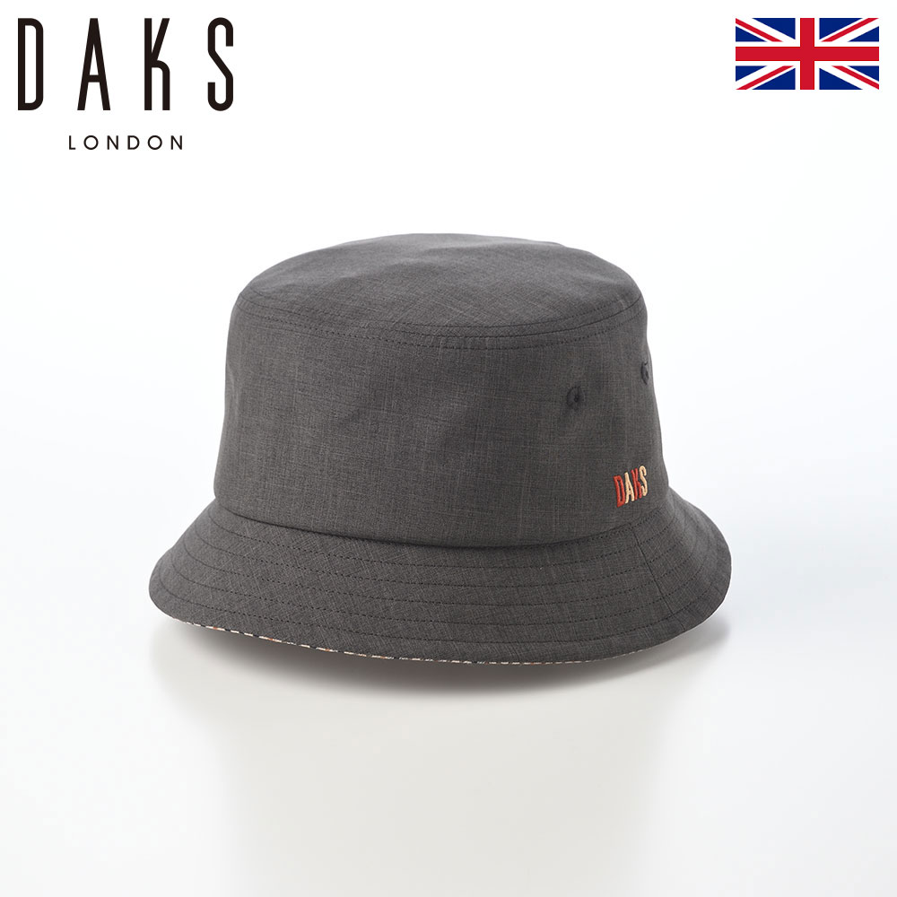 乐天商城 - DAKS ダックス 帽子 バケットハット メンズ レディース 紳士帽 大きいサイズ サイズ調整 uv カジュアル アウトドア ブランド Bucket Hat Chambray minicheck（バケットハット シャンブレー ミニチェック） D3018 チャコール 父の日ギフト 2026
