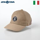 SINACOVA シナコバ キャップ CAP 帽子 メンズ レディース 大きいサイズ 秋 冬 ベースボールキャップ ブランド イタリア 革 レザー シンプル サイズ調整 カジュアル おしゃれ Punching Mesh Cap(パンチングメッシュキャップ) ES526 ベージュ 006