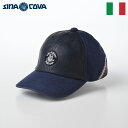 SINACOVA シナコバ キャップ CAP 帽子 メンズ レディース 大きいサイズ 秋 冬 ベースボールキャップ ブランド イタリア 革 レザー シンプル サイズ調整 カジュアル おしゃれ 日本製 Punching Mesh Cap（パンチングメッシュキャップ） ES526 ネイビー 013