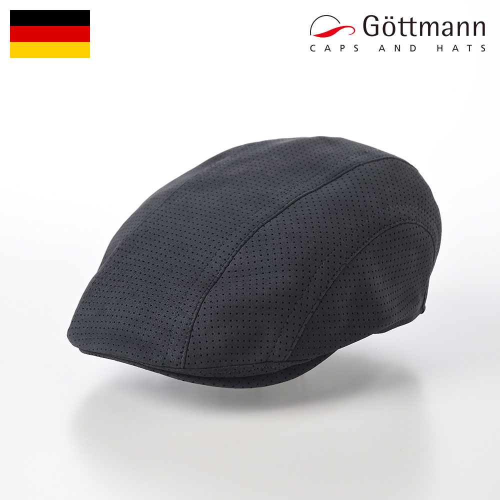 楽天メンズハット・帽子専門店 時谷堂【父の日特別価格】Gottmann レザーハンチング帽 本革 帽子 メンズ レディース 春 夏 メッシュ裏地 キャップ CAP 鳥打帽 カジュアル おしゃれ 普段使い ギフト あす楽 ドイツブランド ゴットマン Baxter Sheep Leather（バクスター シープレザー） G2772487 ネイビー