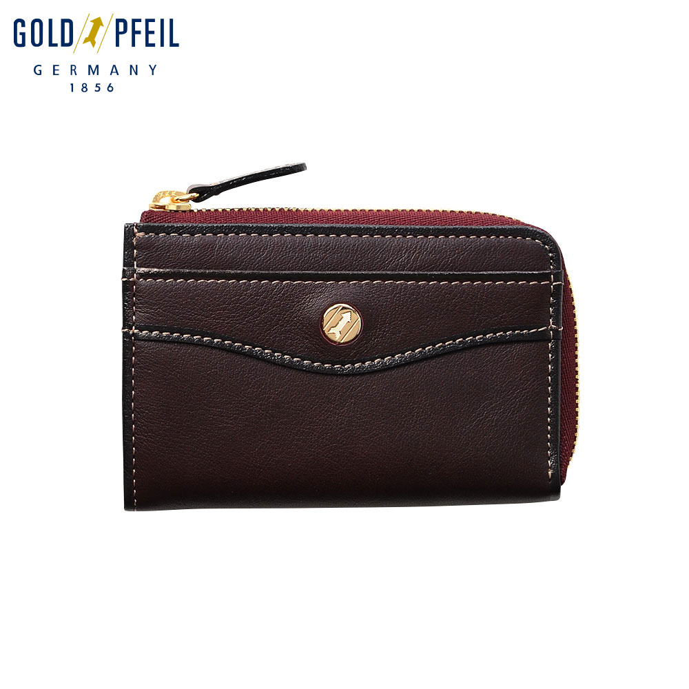 ゴールドファイル 小銭入れ カードケース メンズ レディース 日本製 本革 ドイツブランド コンパクト 薄型 ギフト プレゼント 就職祝い 記念日 社会人 オックスフォード ラウンドファスナー小銭入れ バーガンディ
