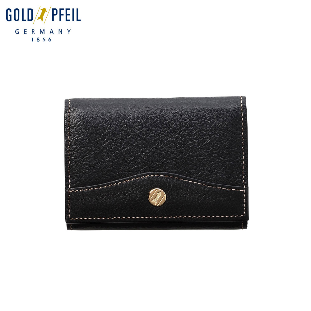 GOLDPFEIL - ゴールドファイル 小銭入れ コインケース メンズ レディース 日本製 本革 ドイツブランド コンパクト 薄型 ギフト プレゼント 就職祝い 記念日 社会人 オックスフォード BOX小銭入れ ブラック
