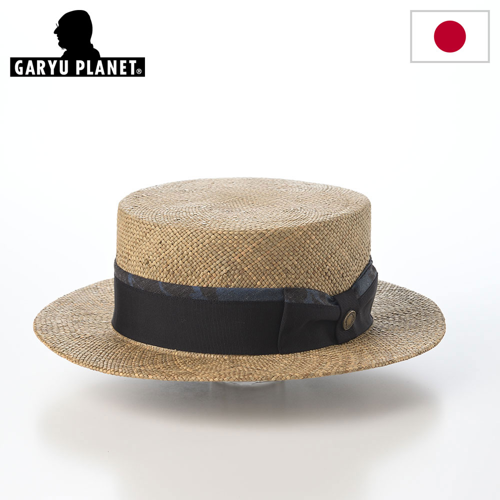乐天商城 - GARYU PLANET カンカン帽 中折れハット メンズ 灯芯草カンカン帽 871 ナチュラル