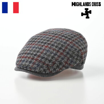 HIGHLANDS CROSS ウールハンチング帽 メンズ レディース 秋 冬 帽子 大きいサイズ キャップ CAP ハンチングベレー 鳥打帽 カジュアル 普段使い おしゃれ レディース 送料無料 あす楽 フランスブランド ハイランドクロス Ross Wool 001(ロス ウール) グレー
