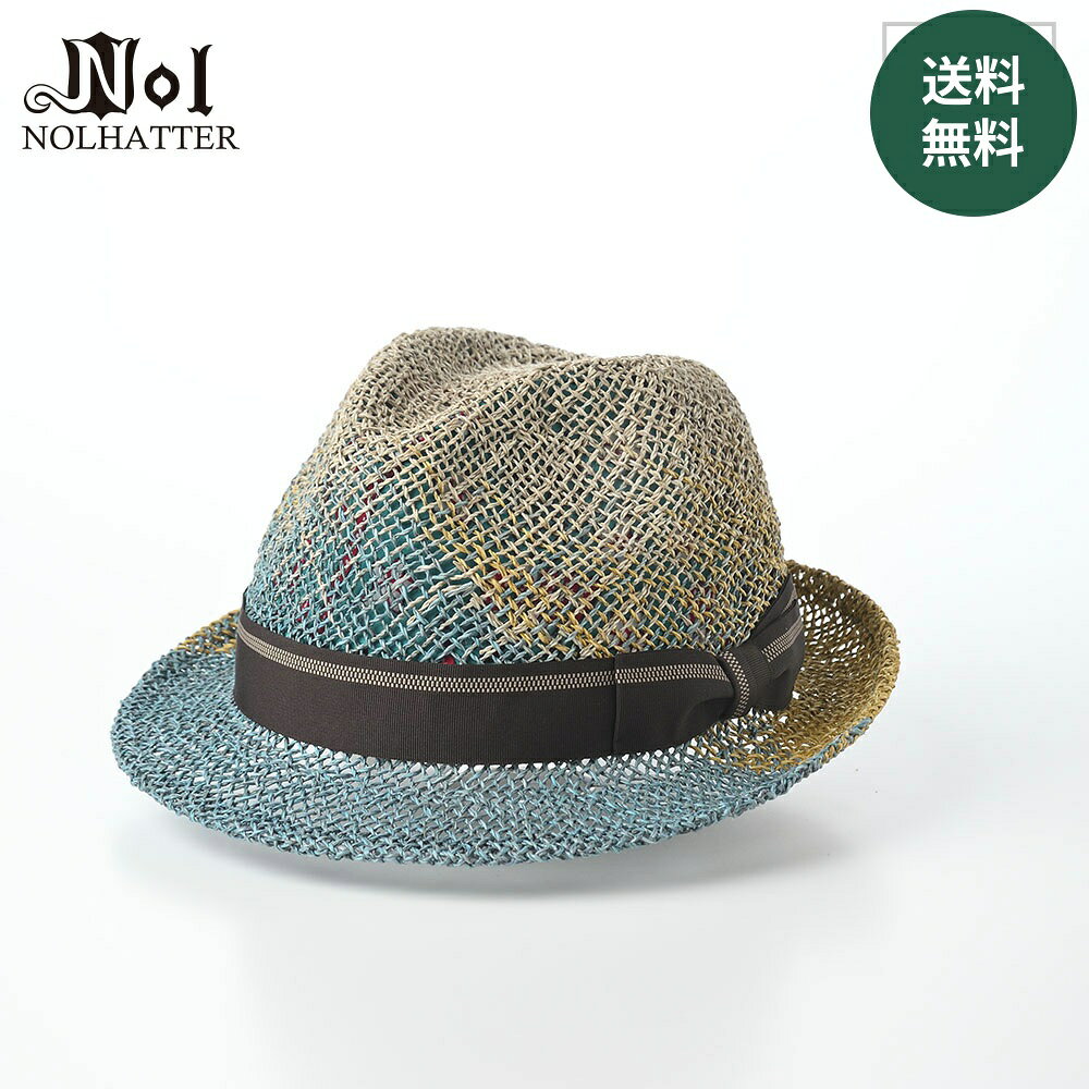■別のカラーはこちらオレンジブラックブルーブラウングリーンパープル仕様 カラー：ライトブルー ブランド：NOL（ノル）／日本 素材：天然草木（パンダン草）100％ つばの広さ：約3.5〜4.5cm 重さ：約90g スベリ絞りアジャスターあり 　　　　※サイズを1〜1.5cm小さくできます インドネシア製 ストローハット 着用シーズン：春〜夏 ※サイズ調整テープ（長さ30cm）が1個付属します。 ■ サイズの目安 メーカー表記　M:57.5cm、L:59cm、LL:61cm 実寸サイズ：ほぼ表記どおり 「自然と人との調和」をコンセプトに掲げる、インドネシア製の帽子 NOLノルは、日本の帽子専門メーカー・To.PI工房（トピー工房）が立ち上げた帽子ブランドの一つで、そのアイテムは東南アジアの国インドネシアで製造されています。 ブランド名に採用されている「NOL」とは、インドネシア語で数字の「0（ゼロ）」をあらわす言葉です。 NOLノルは、東南アジアならではの豊かな天然素材が活かされ、日本企画ならではの「デザインのよさ」と「かぶり心地のよさ」が合わさった類を見ないブランドとなっています。 NOLノルの帽子は、「自然（自然物）と人との調和」「見て楽しいアートのようなアイテム」をコンセプトに、現地で調達可能な植物繊維などを中心的な素材として、染色、手編み、型入れ、飾りつけまで、ワンストップで製作されています。 全てインドネシア製になりますが、To.PI工房（トピー工房）によるプランニングのもと、高品質な帽子が提供されています。 こだわり素材と斬新デザインに定評がある、To.PI工房がプロデュース NOLノルを企画しているTo.PI工房（トピー工房）は、兵庫県相生市（あいおいし）に拠点を置く、日本の帽子専門メーカーです。 To.PI工房（トピー工房）の創業者であり現代表取締役でもある金川吉宏氏の原点は、祖父の代から生業としてきた帽子屋に見ることができます。 こうした環境下で生まれ育った金川氏は、幼い頃から帽子に慣れ親しみ、製造技術を学んできました。 1994年にTo.PI工房（トピー工房）を創業してからは、想像力の追求・創造力の追求・社会への貢献を理念に、こだわりの素材を用いた斬新な帽子を数多く制作。 また、RETTER（レッター）、NOLノルを代表に、コンセプトごとに帽子専門のオリジナルブランドを設立し、兵庫県・相生から全国に発信しています。