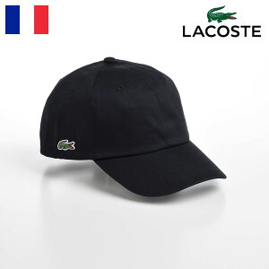 LACOSTE 帽子 キャップ メンズ レディース CAP オールシーズン カジュアル シンプル ワニロゴ サイズ調整 ユニセックス ギフト プレゼント 送料無料 あす楽 ラコステ SIDE POINT COTTON CAP（サイドポイント コットンキャップ） L1184 ブラック