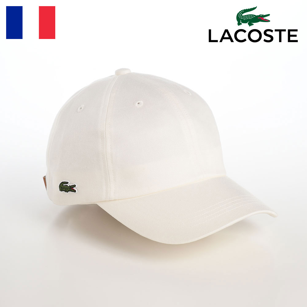 ラコステ LACOSTE ラコステ 帽子 父の日 キャップ CAP 春夏秋冬 メンズ レディース ベースボールキャップ 野球帽 シンプル ワニロゴ 普段使い スポーツ ユニセックス オールシーズン フランスブランド COTTON TWILL CAP（コットンツイルキャップ） L1229 オフホワイト