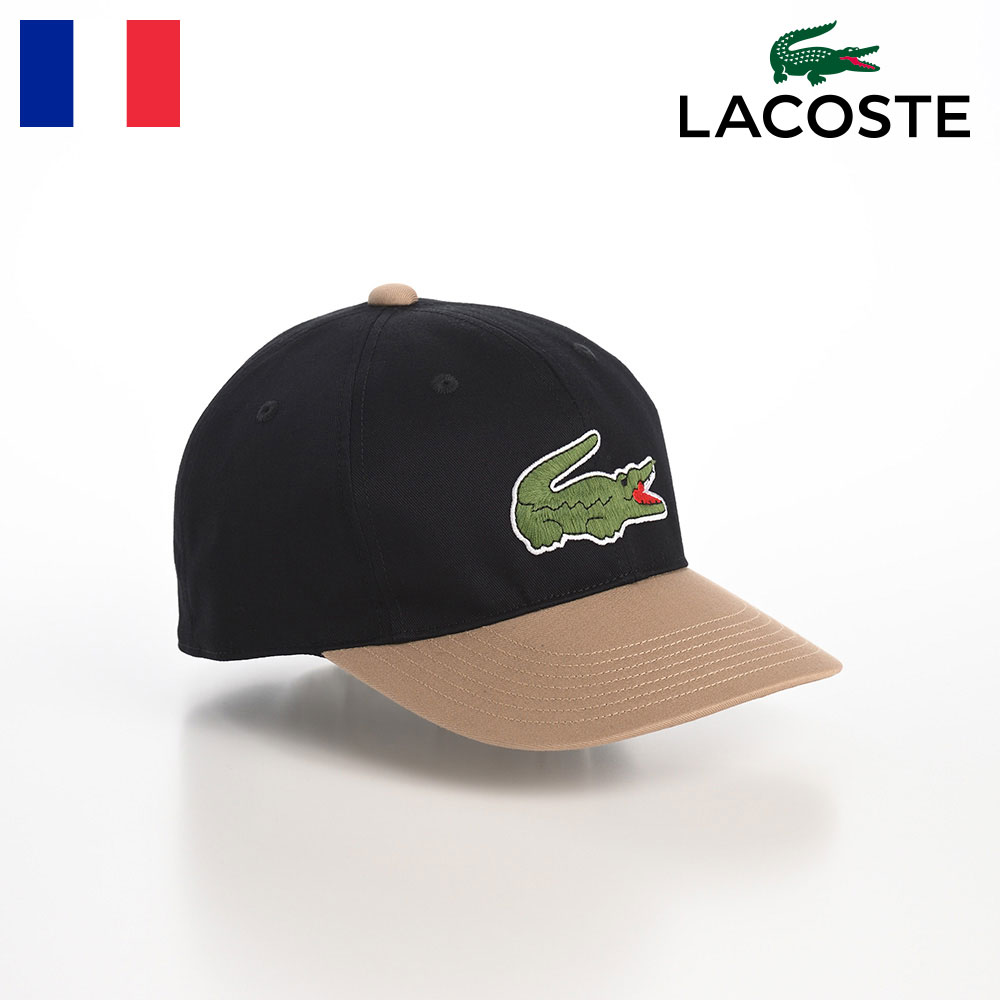 LACOSTE ラコステ 帽子 ロゴキャップ CAP 春 夏 秋 冬 メンズ レディース ベースボールキャップ カジュアル シンプル ワニロゴ スポーツ オールシーズン フランスブランド BIG "WANI" BICOLOR CAP（ビッグワニバイカラーキャップ） L1276 ブラック