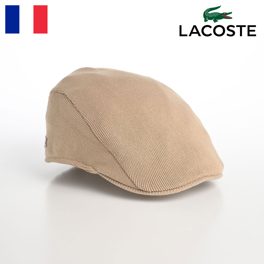 ラコステ LACOSTE ラコステ 帽子 父の日 ハンチング帽 メンズ レディース 春 夏 秋 冬 鳥打帽 キャップ CAP ブランド シンプル カジュアル ワニロゴ 普段使い フリーサイズ フランスブランド COTTON KNIT HUNTING（コットン ニットハンチング） L1226 ベージュ