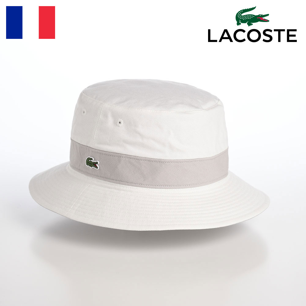 ラコステ LACOSTE ラコステ 帽子 父の日 バケットハット メンズ レディース 春夏秋冬 サファリハット ソフトハット ワニロゴ 普段使い ユニセックス オールシーズン バケハ フランスブランド COTTON REVERSIBLE SAFARI（コットンリバーシブルサファリ） L1131 ホワイト