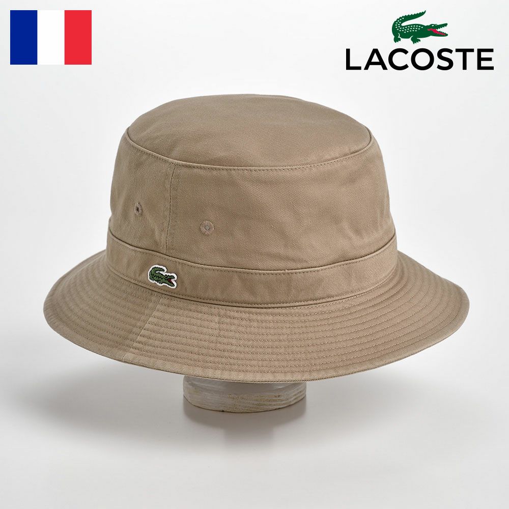 ラコステ LACOSTE バケットハット 帽子 メンズ レディース 春 夏 秋 冬 サファリハット カジュアル シンプル ロゴ 折りたためる アウトドア ユニセックス オールシーズン 送料無料 あす楽 ラコステ COTTON SAFALI HAT（コットン サファリハット） L3981 ベージュ