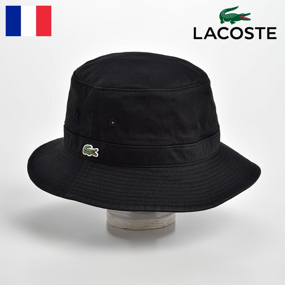 ラコステ LACOSTE バケットハット 帽子 メンズ レディース 春 夏 秋 冬 サファリハット カジュアル シンプル ロゴ 折りたためる アウトドア ユニセックス オールシーズン 送料無料 あす楽 ラコステ COTTON SAFALI HAT（コットン サファリハット） L3981 ブラック