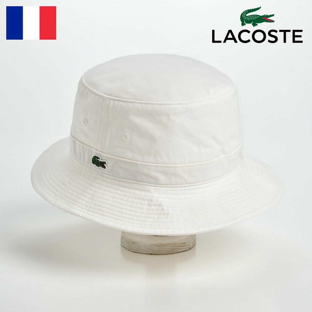 ラコステ LACOSTE バケットハット 帽子 父の日 メンズ レディース 春 夏 秋 冬 サファリハット カジュアル シンプル ロゴ 折りたためる アウトドア ユニセックス オールシーズン 送料無料 あす楽 ラコステ COTTON SAFALI HAT（コットン サファリハット） L3981 ホワイト