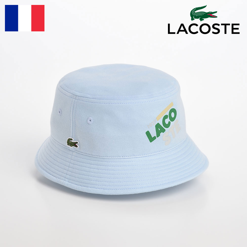 ラコステ LACOSTE バケットハット 帽子 メンズ レディース 春 夏 秋 冬 サファリハット 紫外線対策 UVカット ワニロゴ シンプル カジュアル サイズ調整 アウトドア ラコステ ブランド PRINT LOGO BUCKET HAT（プリントロゴ バケットハット） L7105 ブルー